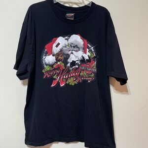 Harley Davidson Men’s Christmas Short Sleeve Shirt Black XL NWOT